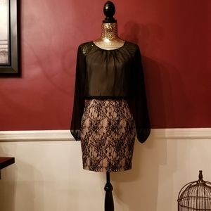 Aidan Mattox Sheer Lace Dress